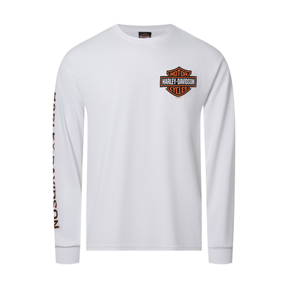 WHITE B&S LONG SLEEVE