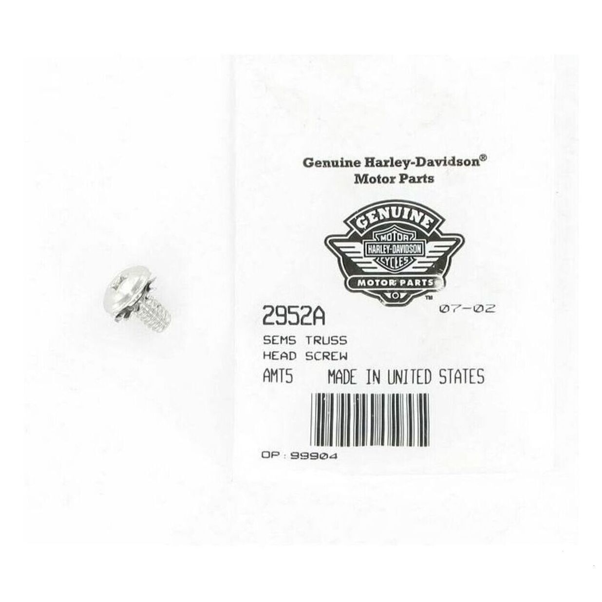 SEMS TRUSS HEAD SEAT SCREW,  (1/4-20X1/2)