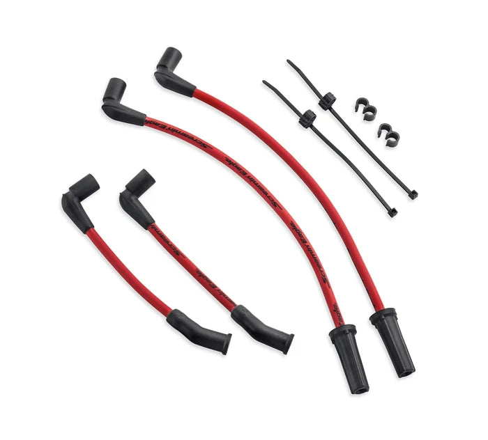 SCREAMIN' EAGLE 10MM PHAT SPARK PLUG WIRES M8 SOFTAIL (RED)