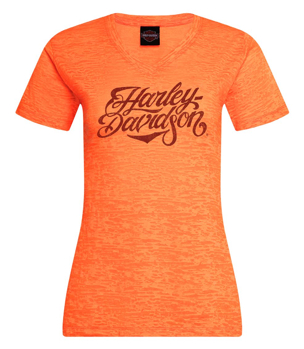 DELICATE WOMENS DEALER TEE - ORANGE BURNOUT
