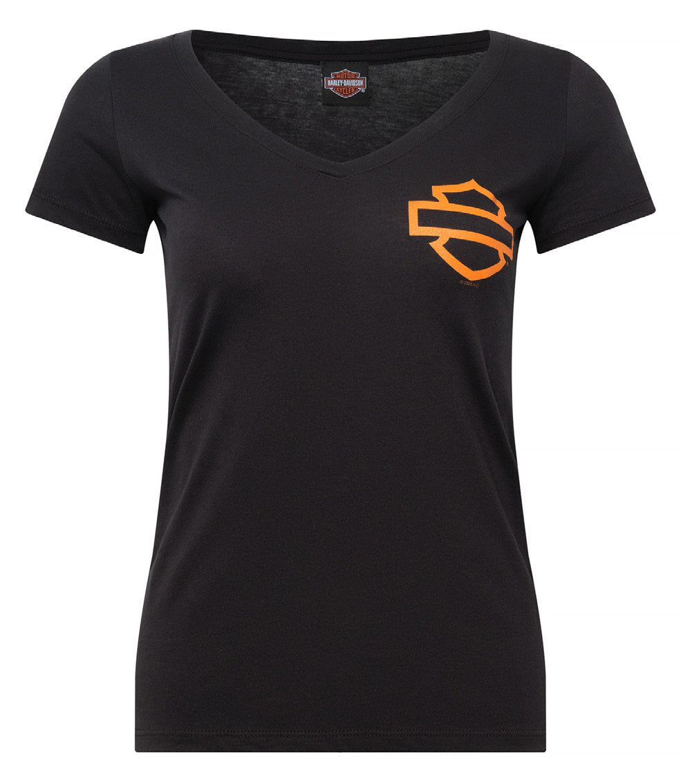 OPEN BAR & SHIELD WOMENS DEALER TEE - BLACK