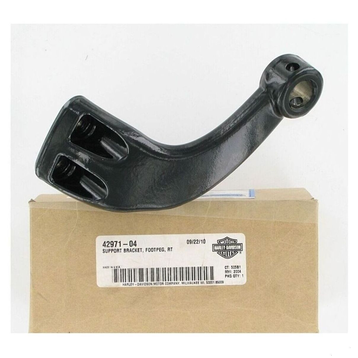 SUPPORT BRACKET, RIDER FOOTPEG, RIGHT - BLACK