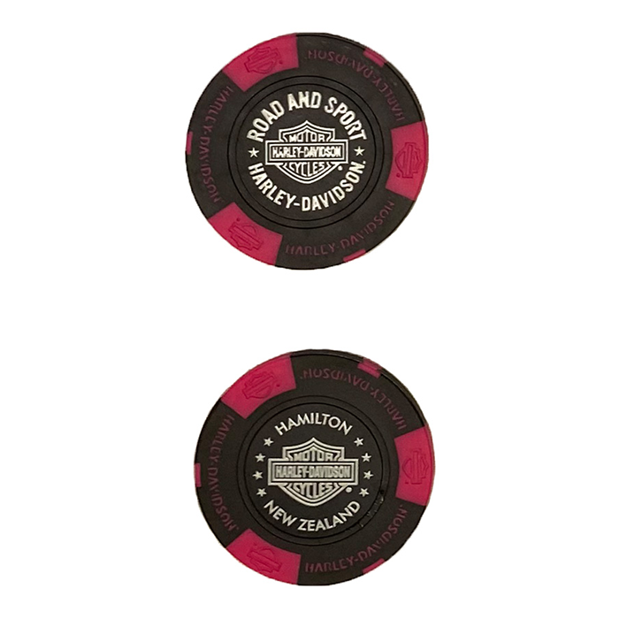 H-D POKER CHIP BLACK & NEON PINK