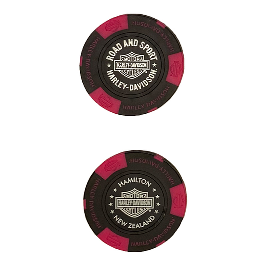 H-D POKER CHIP BLACK & NEON PINK