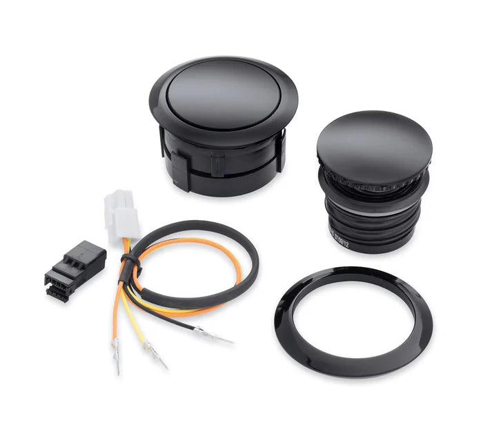 FLUSH-MOUNT FUEL CAP AND GAUGE KIT – DYNA (BLACK)