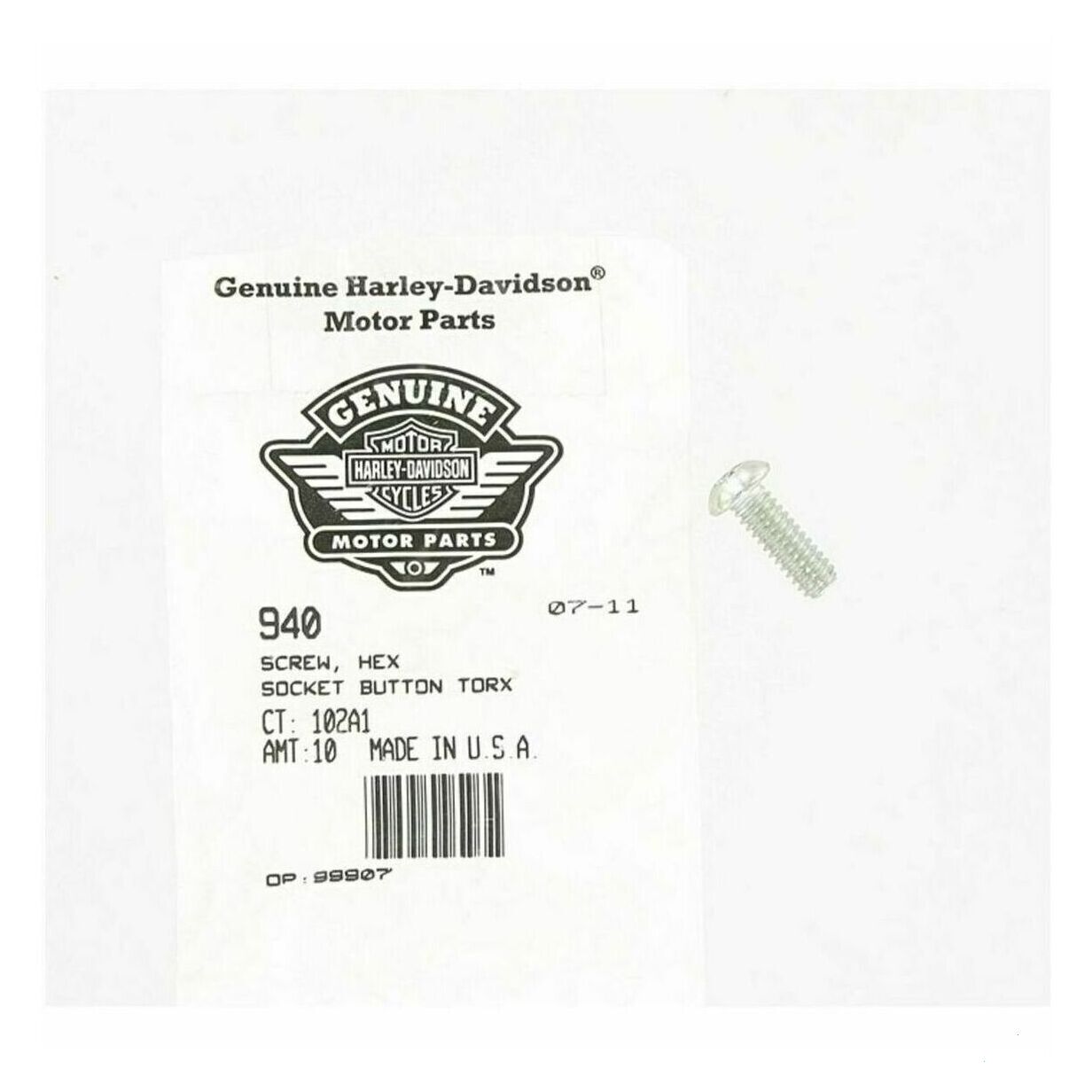 TORX BUTTON HEAD SCREW, 1/4-20x3/4