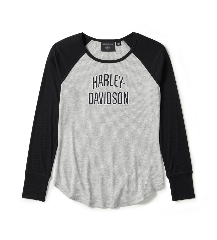 ARCHED FONT RAGLAN LONG SLEEVE TEE