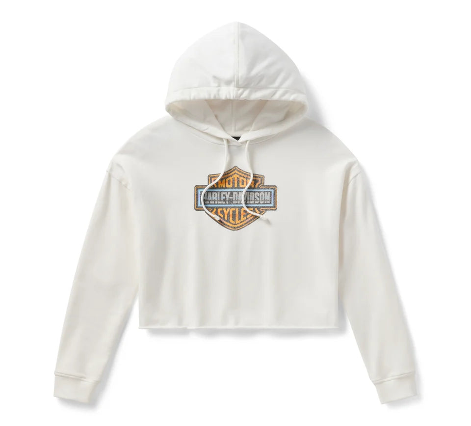 CHROME EVO BAR & SHIELD CROPPED HOODIE