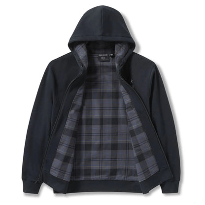 PLAID LINED ZIP HOODIE
