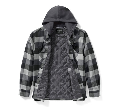 TRAVELER HOODED SHIRT JACKET - PLAID