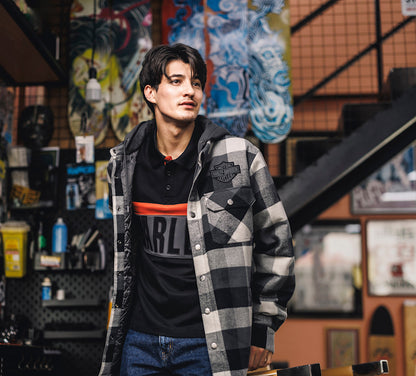 TRAVELER HOODED SHIRT JACKET - PLAID