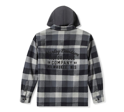 TRAVELER HOODED SHIRT JACKET - PLAID