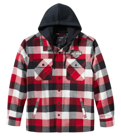 TRAVELER HOODED SHIRT JACKET - PLAID