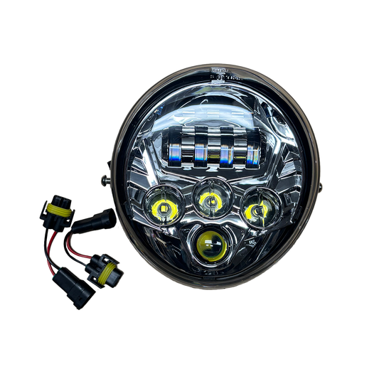 VRSC LED HEADLIGHT, SLANT TYPE - (CHROME)