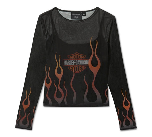 WOMEN'S FLAMES FOR DAYS MESH TOP